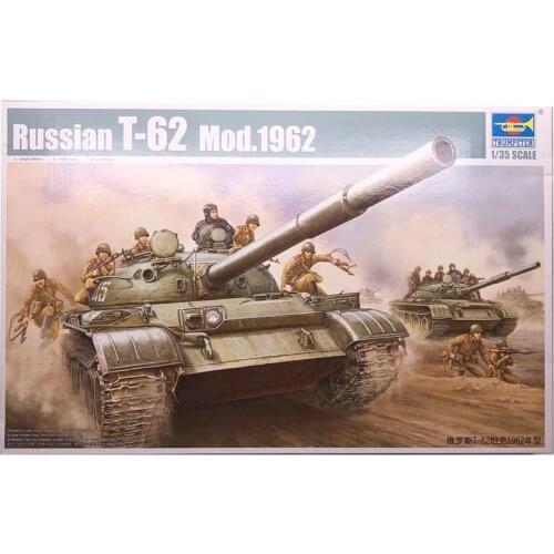 Trumpeter 00376 Assembling Model 1/35 Soviet T-62 Medium Tank 1962 Type Metal Cannon Tube