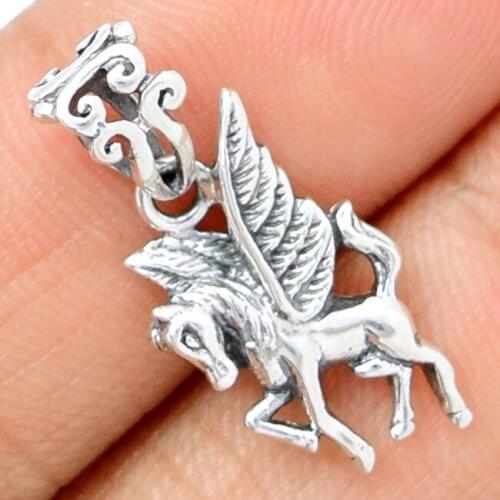 Guarantee Plain 925 Sterling Silver Pendant Pegasus/Flying Horse, 26 mm, 2g, SPJ2023