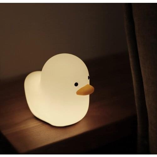 Lovely Cute Cartoon Dull Duck Night Light USB Charging Silicone NightLight Holiday Gifts Kids/grils/boys Room Bedside Bedroom