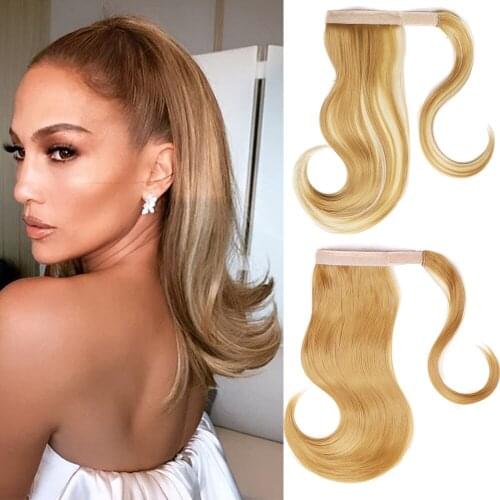 XINRAN Bounce Wraparound Ponytail Hair Pieces Synthetic Straight Hair Extensions With Combs Warp Ponytails For Women