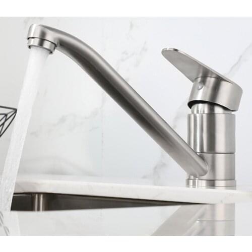 304 Stainless Steel Kitchen Sink Faucet Contemporary Cold and Hot Water Tap Mixer Kitchen Basin Faucets Crane Deck Mounted