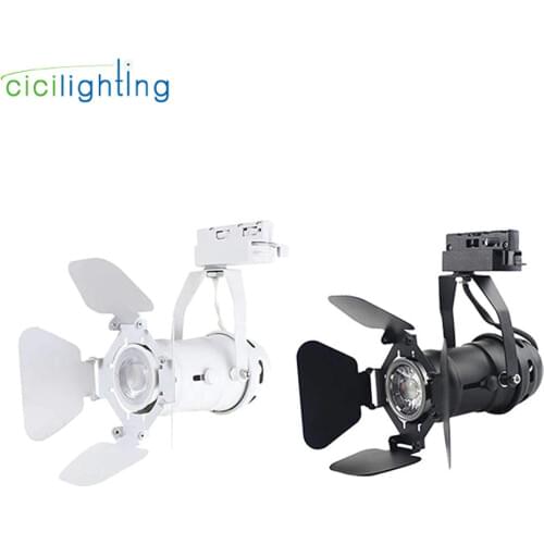 Modern Black White Track Spotlights with 4 Leaf Industrial Adjustable Rail Lamp for Mall Exhibition Office led Spot Lighting