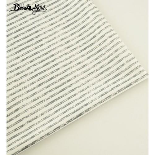 Booksew 100% Cotton Twill Home Textile Gray Strips Designs Fabric Sewing Cloth DIY Patchwork Bedding Baby Quilting Tecido
