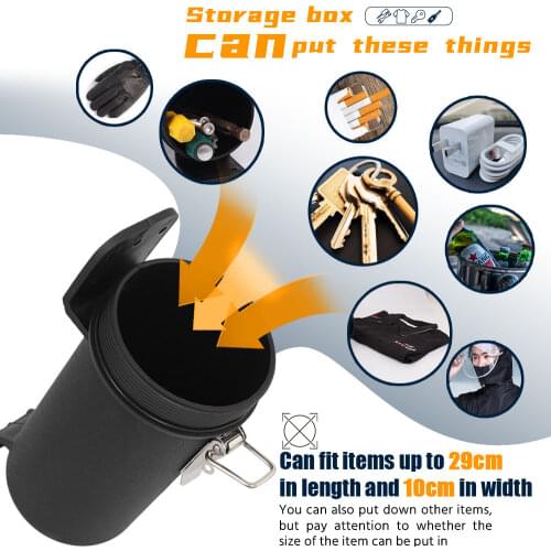 Universal Off-Road Motos Waterproof Tool Tube Motorcycle Accessories Gloves Raincoat Storage Box Put With Anti-Theft Lock Ring
