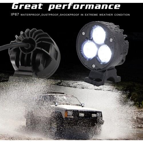 Off Road Motorcycle Work Light Headlight Car A Pillar 3 LED Spotlight Durable Lamp for Outdoor Personal Car Ornaments