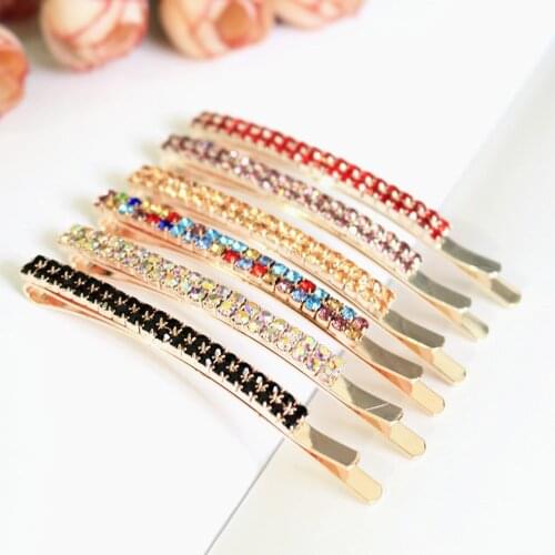 1pcs Women Barrettes Hairpin Shinning Crystal Rhinestone Hairpin Hair Clip Headdress Barrettes for Women Girl Styling Tools