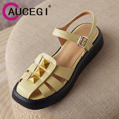 Orignice Summer Platform Gladiator Sandals Women Casual Open Toe Fashion Buckle Block Heels Daily Life Sneaker Slipper Big Size