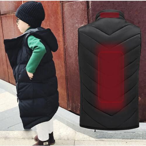 Teenagers Heated Vest USB Charging Childrens Heated Jacket Winter Jacket Warm Running Keep Warm Outdoor Wear Safety Intelligent