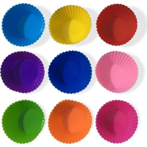 10Pcs/set Mold DIY Food Grade Silicone Mini Cupcake Cake Tool Muffin Cookie Baking Molds Chocolate Soap Pastry Decorating Set