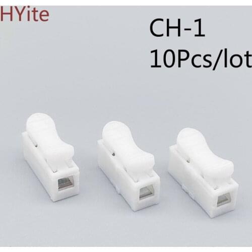 10pcs/lot 1p CH-1 G7 Spring Wire Quick Connector Splice With No Welding No Screws Cable Clamp Terminal 1 Way Easy Fit Led Strip
