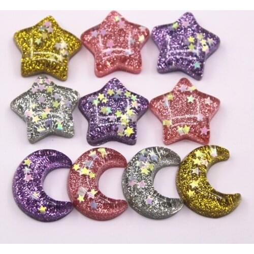 10pcs Resin shiny star flat back Cabochon Art Decoration Charm DIY Craft small decoration 23mm