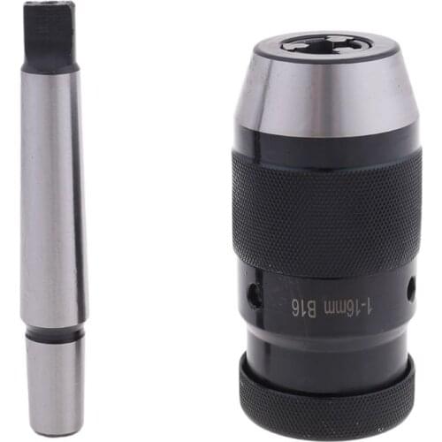 2pcs MT2 B16 Self Tightening Drill Chuck 1-16mm Clamping Arbor Keyless Accessory