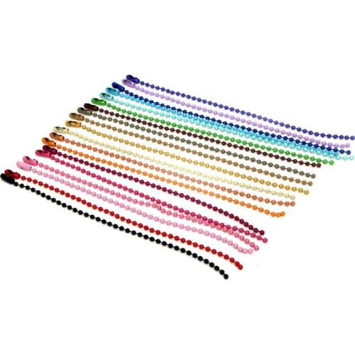 30Pcs 15cm Color Circular Bead Chain DIY Craft Clothes Dolls Bags Label Hang Ring Tags Chain Buckles Jewelry Pendant Metal Chain