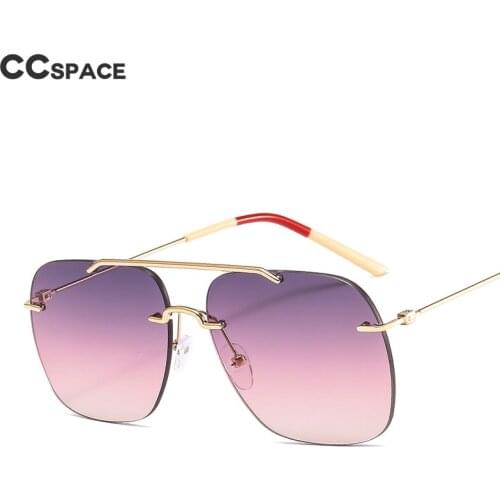 46250 Retro Square Rimless Sunglasses Men Women Fashion Shades UV400 Vintage Glasses