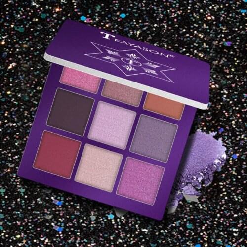 9 Color Eyeshadow Palette Earth Color Pearlescent Matte Eye Shadow Diamond Glitter Unique Long Lasting Eye Make Up TSLM1