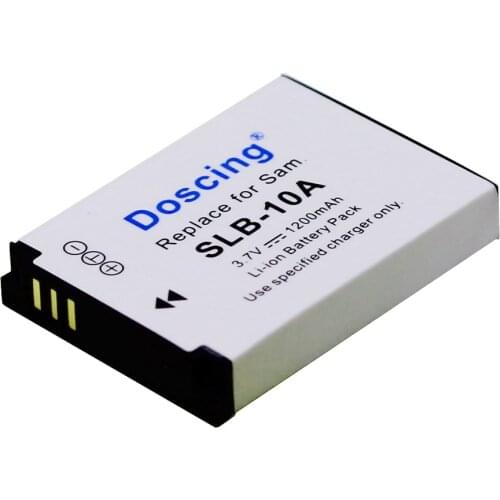 1Pc 3.7V 1200mAh SLB-10A SLB10A SLB 10A Battery for Samsung PL50 PL60 PL65 P800 SL820 WB150F WB250F WB350F WB750 WB800F WB500