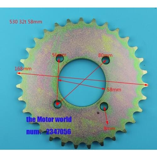 Aluminum Racing Motorcycle parts Chain 530 Rear Sprocket 32T tooth For HONDA motorcycle dirt bike