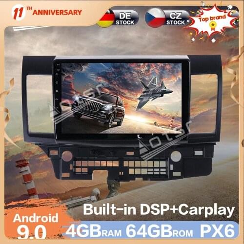 Aotsr Android 9.0 RAM 4GB Car Radio Player GPS Navigation For Mitsubishi Lancer 2007-15 DSP Car Auto Stereo Video HD Multimedia