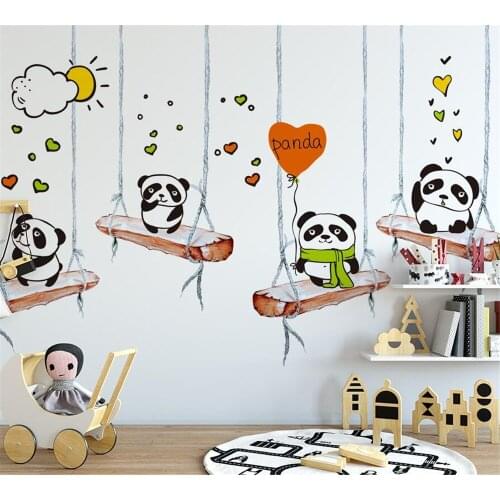 Beibehang Custom wallpaper fashion Nordic minimalist cartoon panda childrens house decoration background wall papel de parede