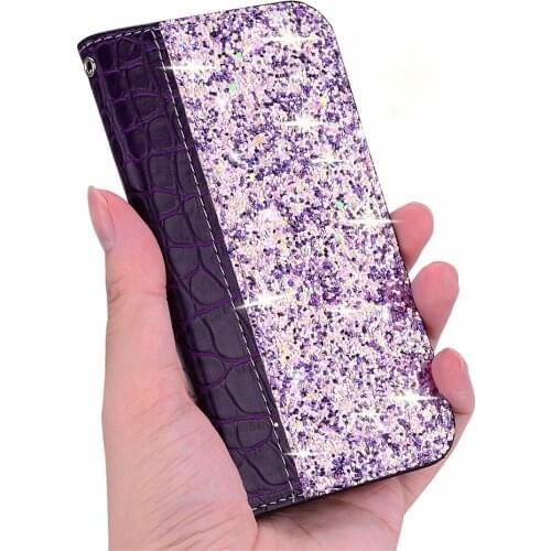 Glitter Bling Case For Samsung Galaxy A21S M31 M11 A01 A21 A01 A51 A71 A50 A30S A5 2017 A8 2018 A7 A6 Plus A9 Leather Flip Case