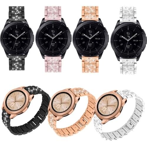 Bling Diamond Watch Band for Samsung Galaxy Watch Active 46mm 42mm Gear S3 Classic Watch Strap Replacement Bracelet Wristband