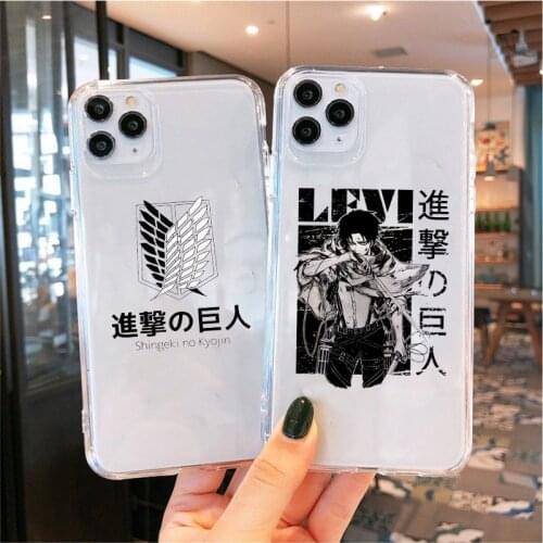 Attack on Titan Japan Anime Phone Case for IPhone 7 8 Plus SE2 12 11 Pro X XS Max XR SE2020 Protect Cover Cute Cartoon Coque