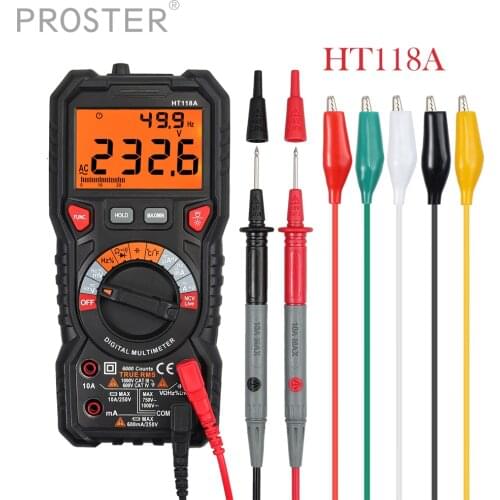 Proster For AC/DC Voltage/Current Capacitance Temperature Resistance Diode Continuity Multimeter Leads Digital Multimeter