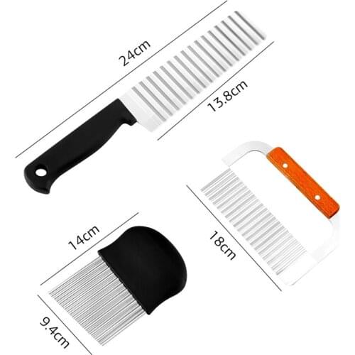 Potato Wavy Edged Knife Stainless Steel Kitchen Gadget Vegetable Fruit Cutting Peeler Cooking Tools kitchen knives Accessories
