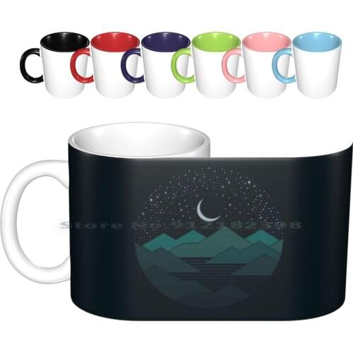 Between The Mountains And The Stars Ceramic Mugs Coffee Cups Milk Tea Mug The Paper Crane Rick Crane Thepapercrane Minimalist