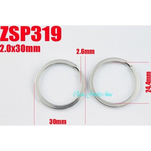 30mm stainless steel key-ring Key Chain jewelry Split Key Rings DIY accessories parts 100pcs ZSP319