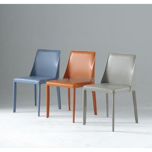 Leather chair modern minimalist desk chair makeup chair Nordic chair saddle chair light luxury coffee shop consumer and commerci