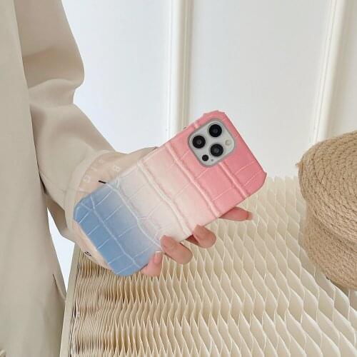 Tobebest Gradient Leather Shell Phone Cases for iphone 12 Pro Max 11 pro max X XS XR 7 8 Plus SE 2020 Cover