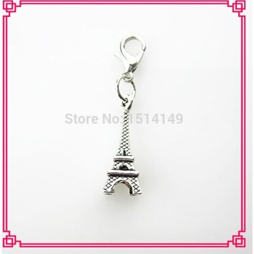 Hot selling lobster clasp eiffel tower charms for floating lockets charms diy jewelry