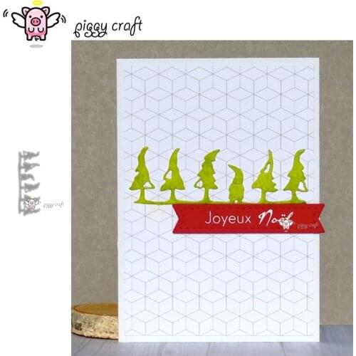 Piggy Craft metal cutting dies cut die mold Dwarf christmas tree Scrapbook paper craft knife mould blade punch stencils dies