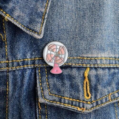 Cute Fan-Shaped Brooch Denim Leather Knapsack Pins And Brooch Retro Badges Jewelry Childrens Brooches