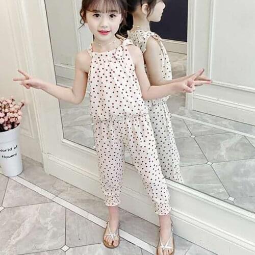 Fashion Girls Clothing Set Sleeveless T shirt+Shorts Summer Suit Kids Girls Suit Baby Girl toddler Clothes For 3 4 5 6 7 8 Years