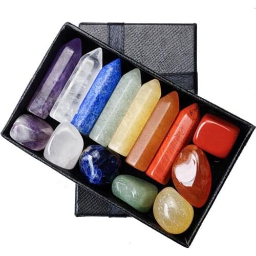 1 Set Natural Crystal Stones Point Wand Amethyst Rose Quartz Healing Stone Energy Ore Mineral Crafts Home Decoration