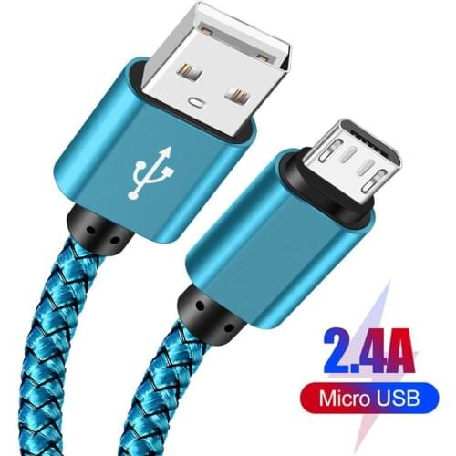 2.4A Nylon cord Quick charger 2M Micro usb data cable for Samsung S6 A6 A7 2018 Honor 8S 20i huawei Y5 Y6 Y9 2019 P Smart Phone
