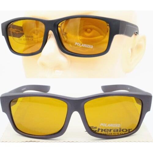 Anti-blue light eyewear fit over gaming glasses UV400 polarized anti-slip square fullim handy wear on orange color sunglasses