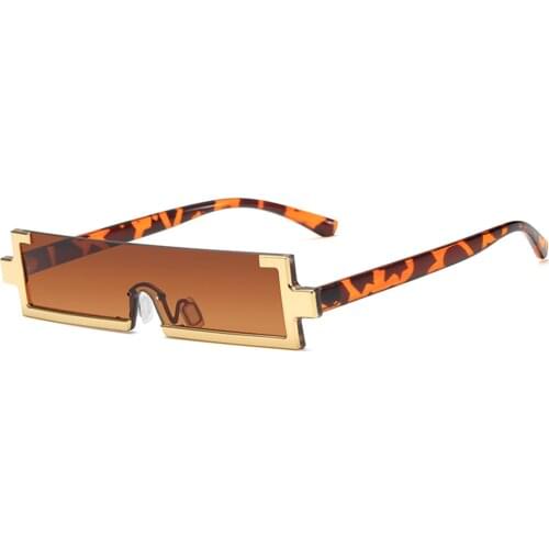 Fashion Square Small Sunglasses Women Retro Vintage One Piece Rimless Sun Glasses Men Clear Blue Shades UV400 Eyewear 2021