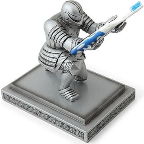 Stainless Steel Pen stationery Holder Knight Soldier Figures Pencil Stand Desk Home Office accessories Organizer penholder