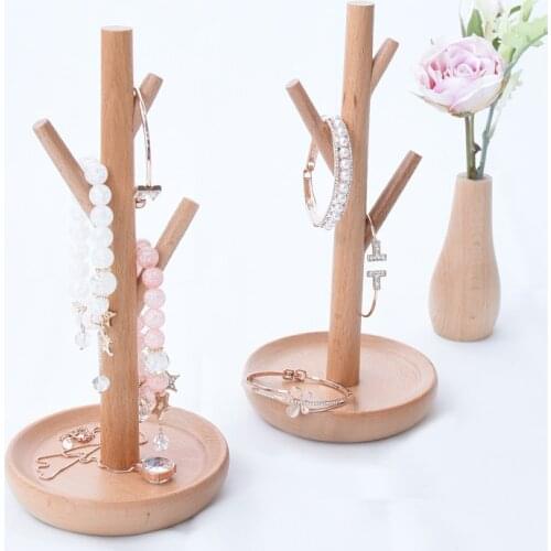 23x11cm Solid wood jewelry rack tree shape cup holder small ring display holder ornament storage rack display stand show shoot