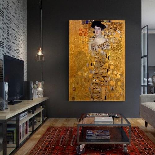Portrait of Adele Bloch Canvas Paintings Gustav Klimt Kiss Paintings Reproductions Poster and Print Wall Art Pictures Home Decor