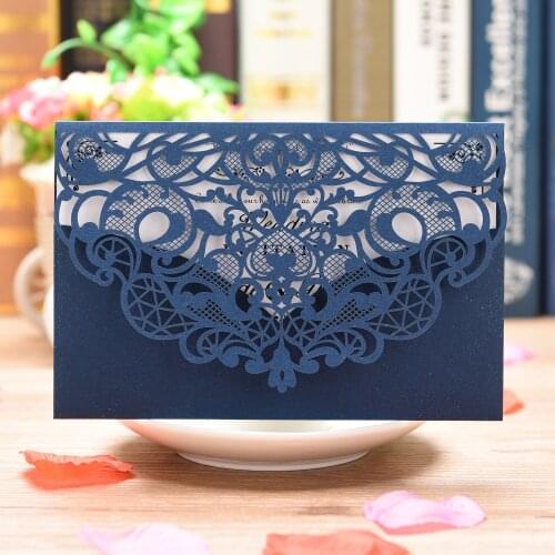 1pcs Laser Cut Wedding Invitations Card Cute Elegant Lace Flower Business Greeting Card Birthday Wedding Party Favor Decoration