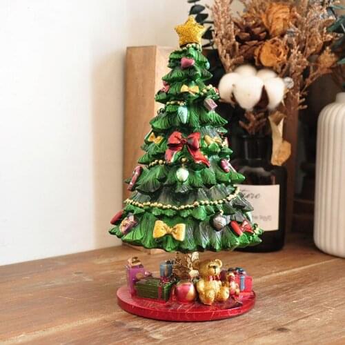 Christmas decorations home decoration accessories The Christmas tree furnishing articles Resin music box gift