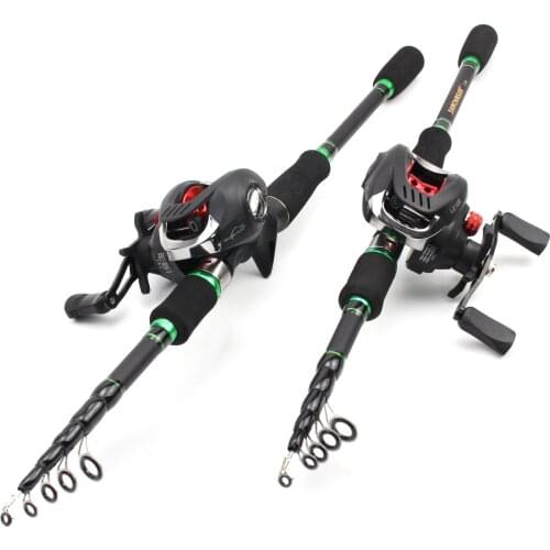 1.8M -2.7M Fishing Rod Reel Combo, Carbon Fiber Telescopic Casting Fishing Rod and Casting Reel Set, Beginner Fishing, Trout Rod