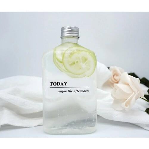 20pcs Net red flat bottle 300ml PET plastic cup square cold milk tea juice coffee bottles diy drinking favors packaging bottle