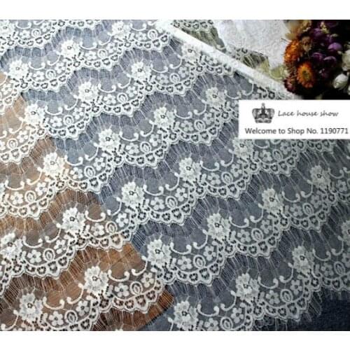 Wide 150CM exquisite eyelash fabric handmade DIY clothing accessories wedding half skirt shawl home accessories