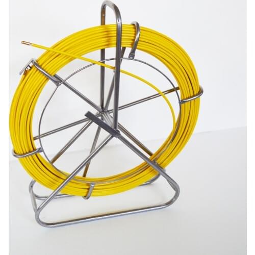 INTBUYING Fish Tape 8mm (0.31'') Steel Fiberglass Wire Cable Running Rod Duct Conduit Puller 100 Meters(328')