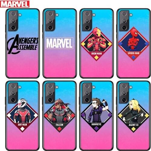 Avengers superhero For Samsung Galaxy S21 S20 FE S10e S10 S9 S8 S7 S6 Ultra Plus Lite 5G Edge Black Soft Phone Case